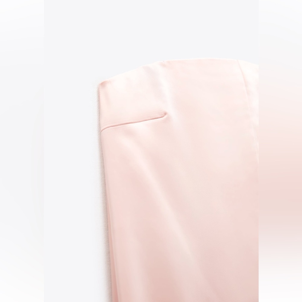 Zara STRAPLESS SATIN EFFECT JUMPSUIT. Pale Pink. Sizes XS, M, L. New with Tags. - Picture 10 of 10